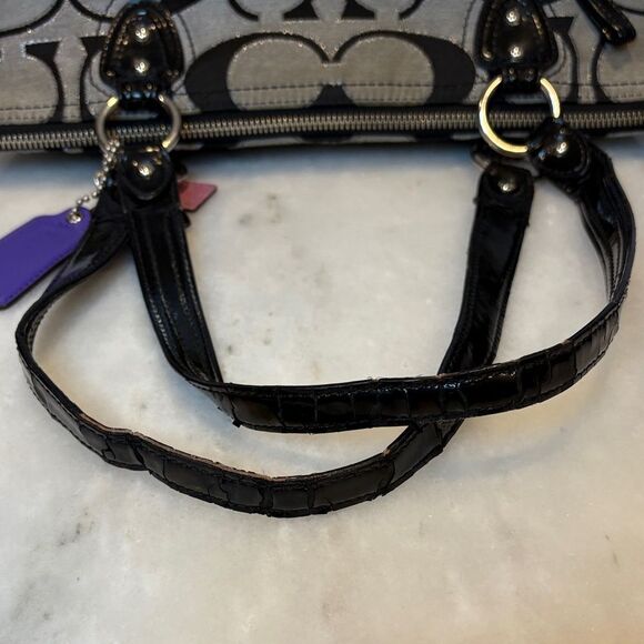 Coach Signature Poppy Lurex Vintage Large Tote Shoulder Bag - HTF - Picture 12 of 16